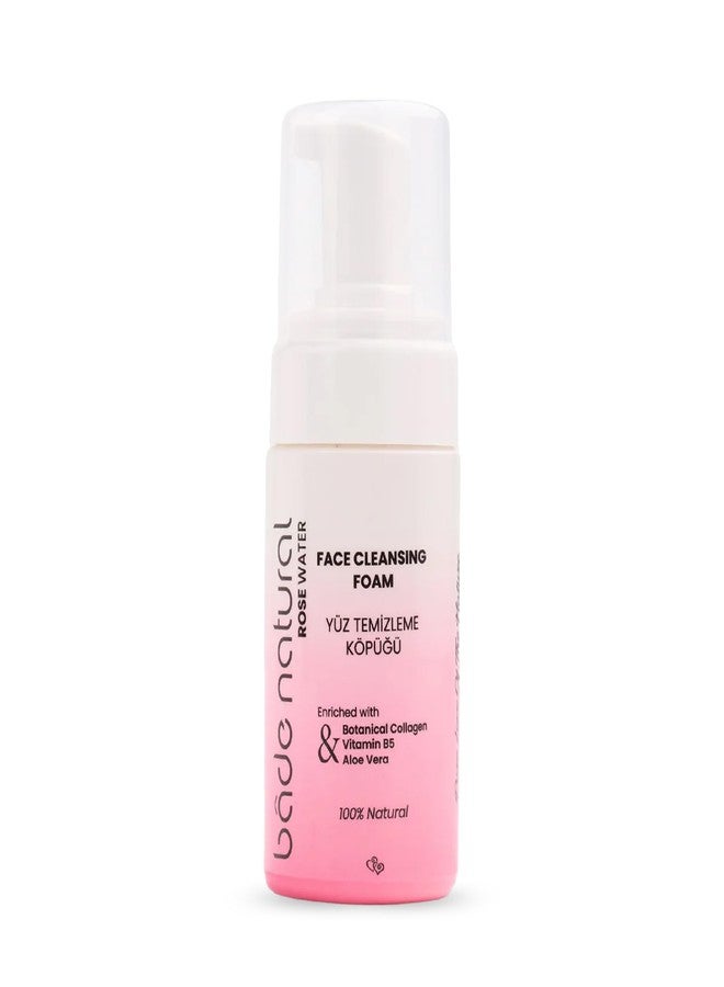 Bade Natural Rosewater Foaming Facial Cleanser – Gentle Vegan Face & Plant-Based Collagen – Hydrating for All Skin Types – 3.4 fl oz (100 ml) - Image 1